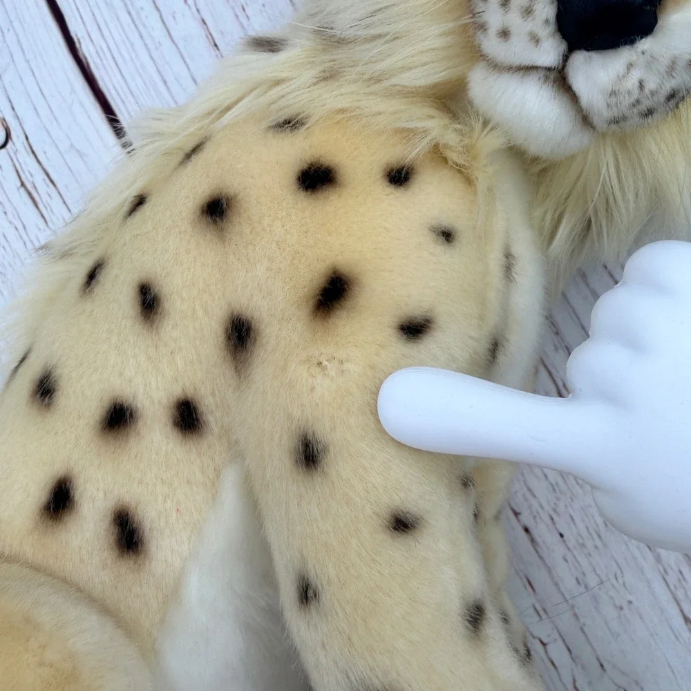 Hansa Creation Cheetah Cub Plush Realistic Spotted Sitting Stuffed Animal Read *